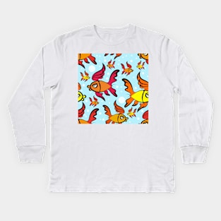 fishes pattern Kids Long Sleeve T-Shirt